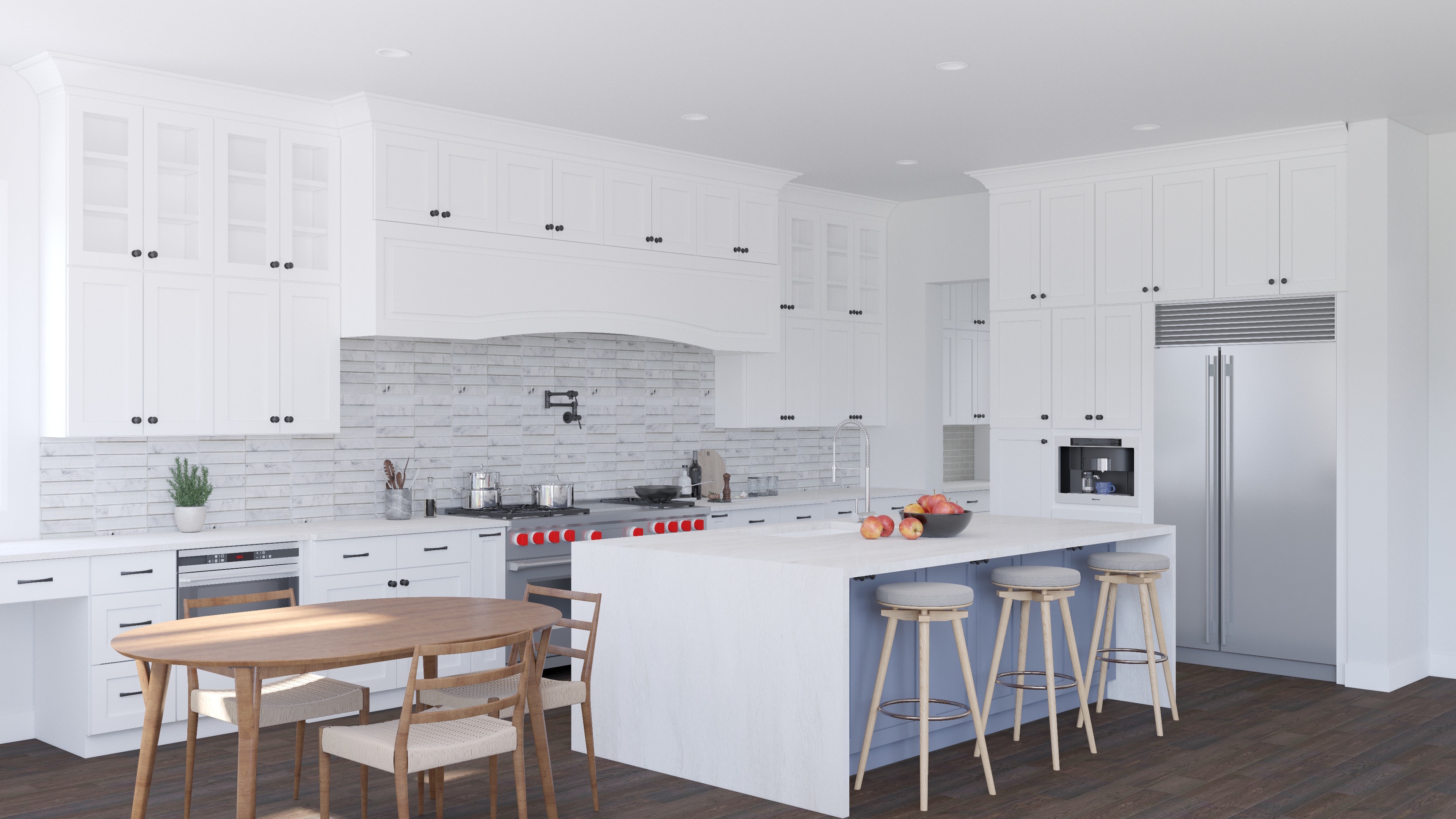 Classic Shaker Kitchen with Blue Island